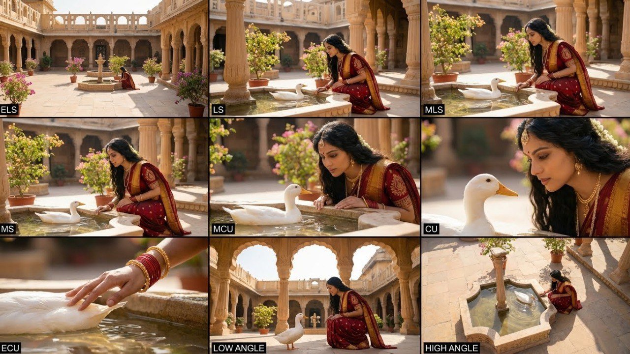 Character and location consistency across shot sizes
